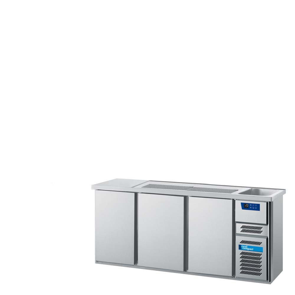 Cool Compact Kühltheke Zentralkühlung, 3-türig,  mit Abdeckung