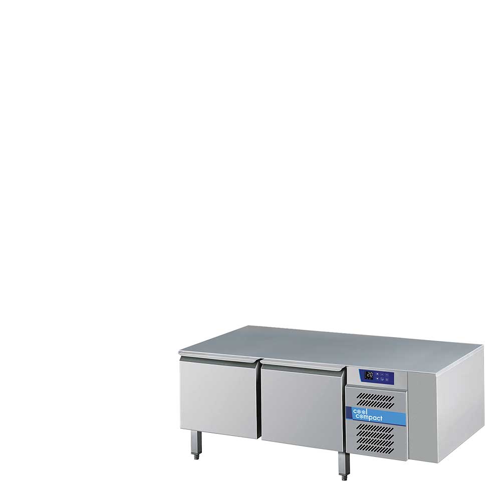 Cool Compact Tiefkühltisch, 2-türig, 2 x GN 1/1 (Counter), mit Abdeckblech (1 mm), für Zentralkühlung