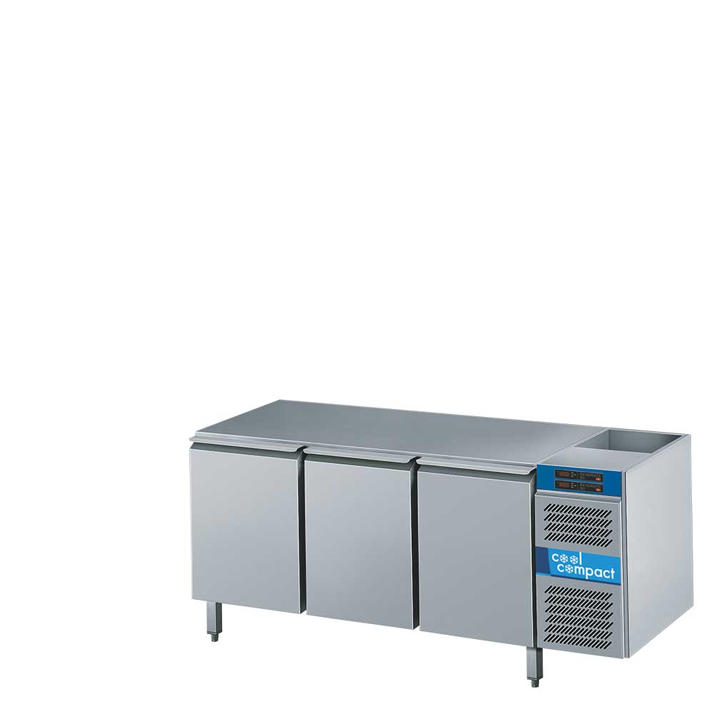 Cool Compact 2-Temperaturen-Kühltisch, 2-türig, 2 x GN 1/1, ohne Tischplatte, mit Kältemaschine