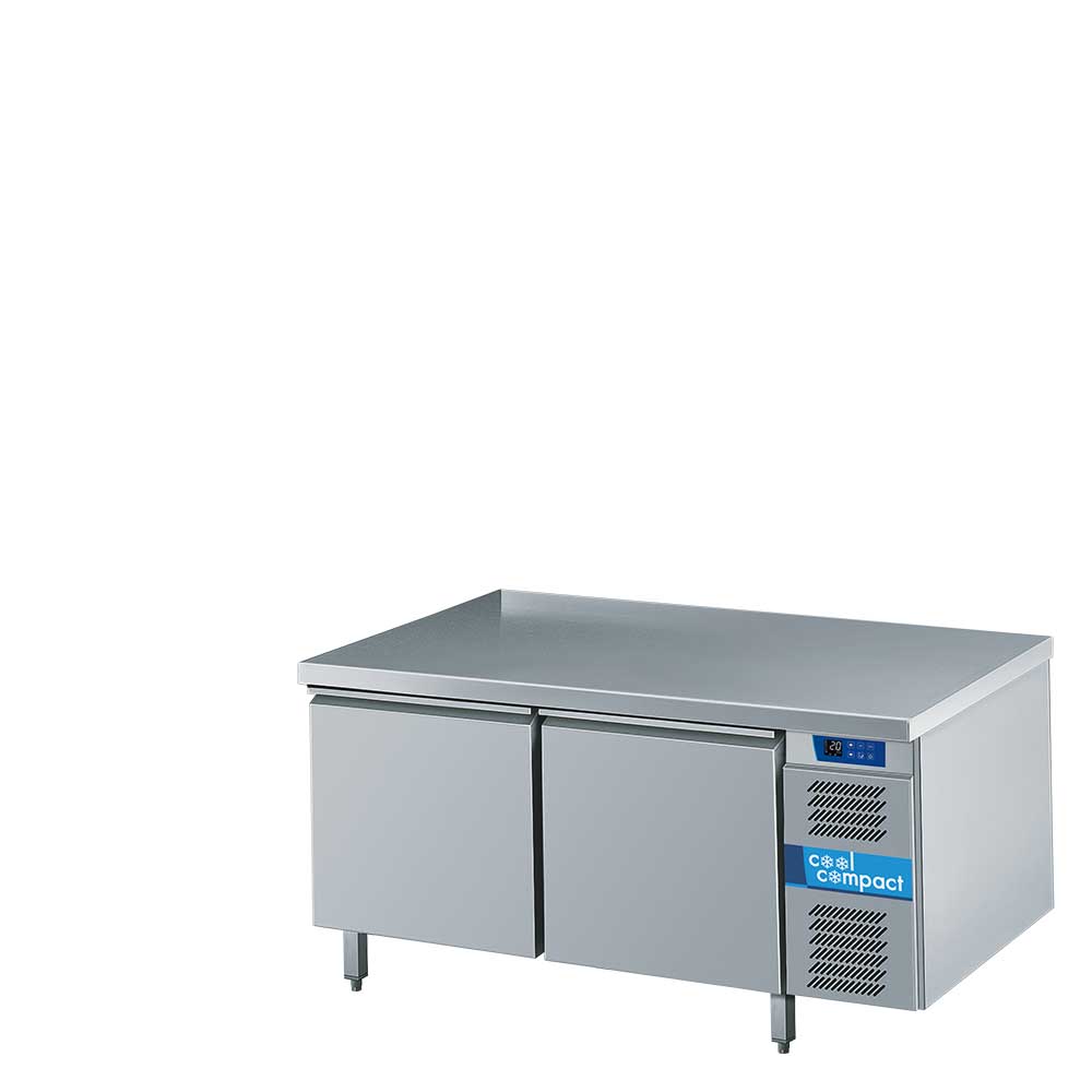 Cool Compact Backwaren-Tiefkühltisch, 2-türig, 40 / 60 Backbleche, mit Tischplatte allseits abgekantet, mit Kältemaschine