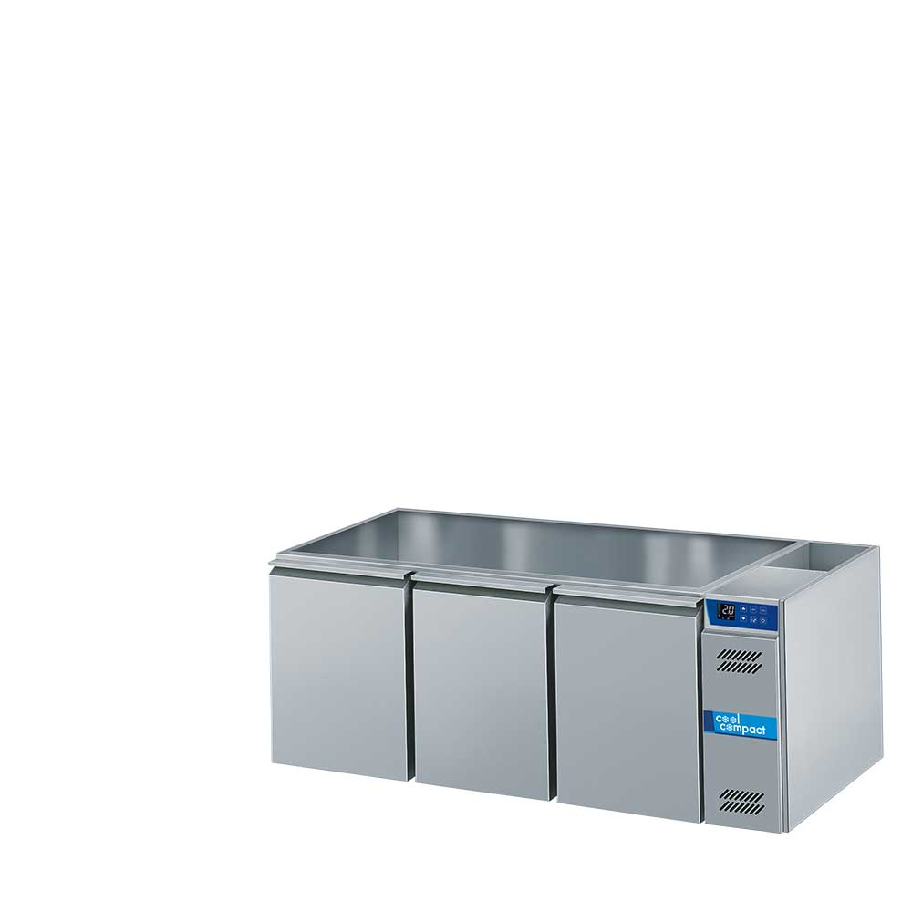 Cool Compact Saladette 3 x GN 1/1, ohne Tischplatte / ohne Klappdeckel, für Zentralkühlung