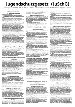 Contacto Aushang Jugendschutzgesetz in der Fassung ab Mai 2021