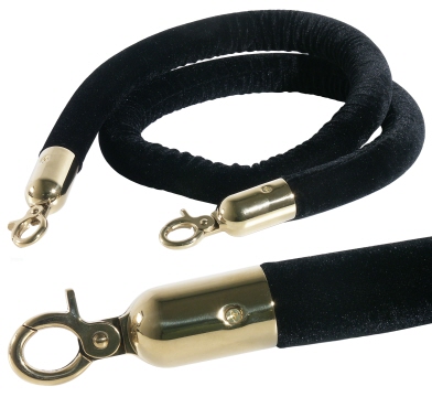 Contacto Abgrenzungsseil, schwarz 150cm mit goldfarbener Öse