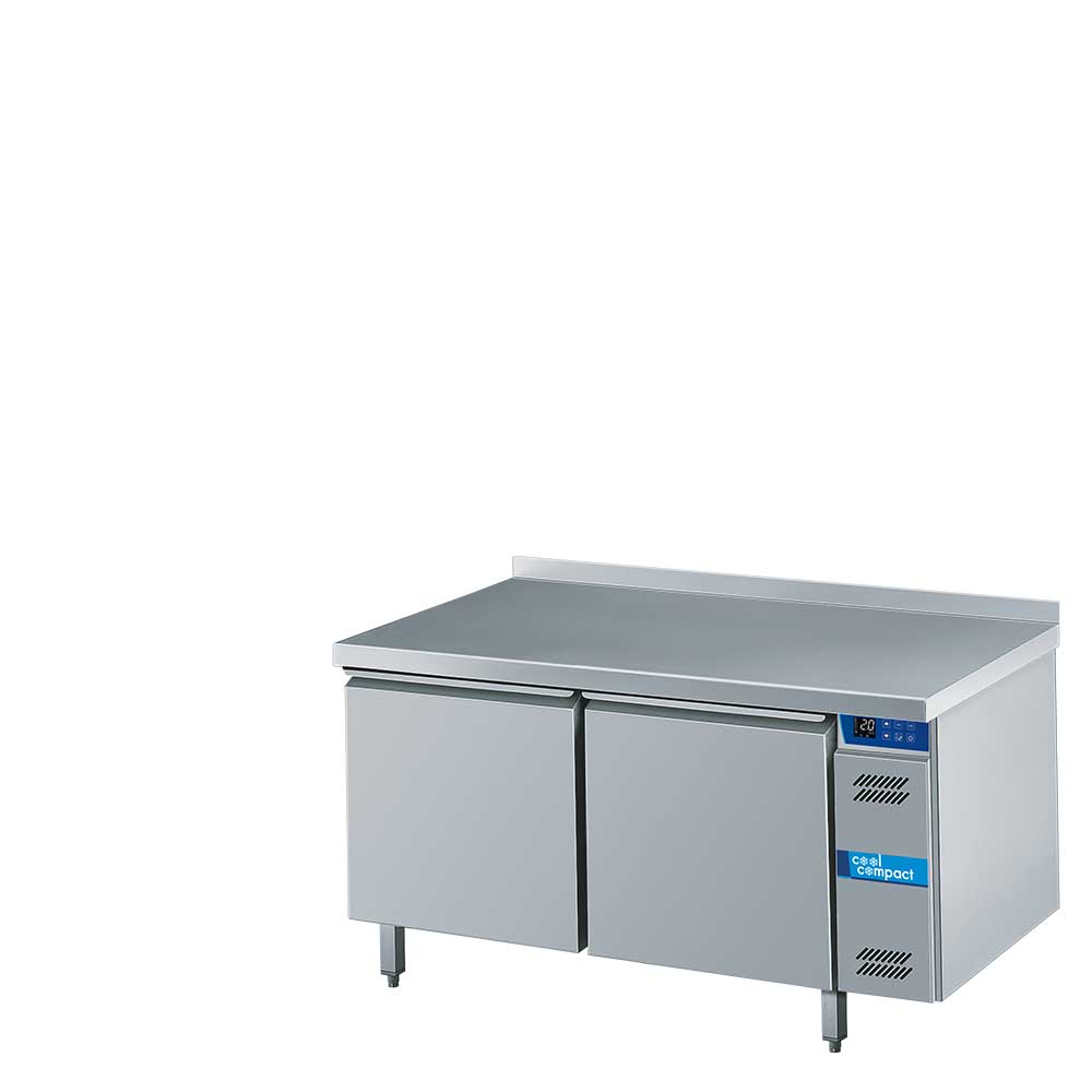 Cool Compact Backwaren-Tiefkühltisch, 2-türig, 40 / 60 Backbleche, mit Tischplatte hinten aufgekantet, für Zentralkühlung