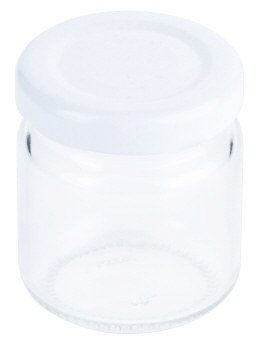 Contacto 8 Stück Marmeladenglas 50 ml mit weißem Deckel, im Tray