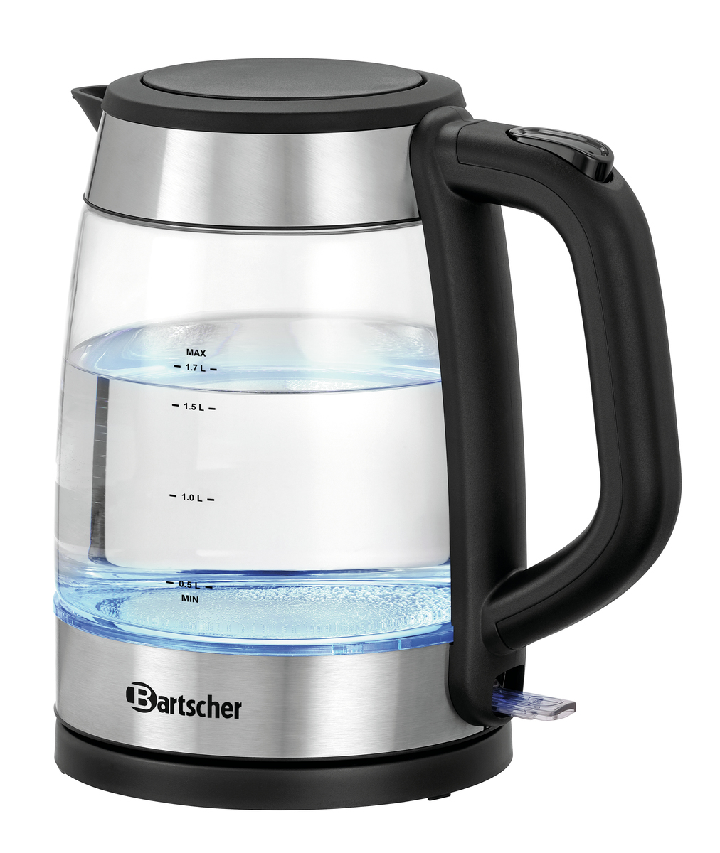 Bartscher Wasserkocher 1,7 Liter Glas Edelstahl mit LED