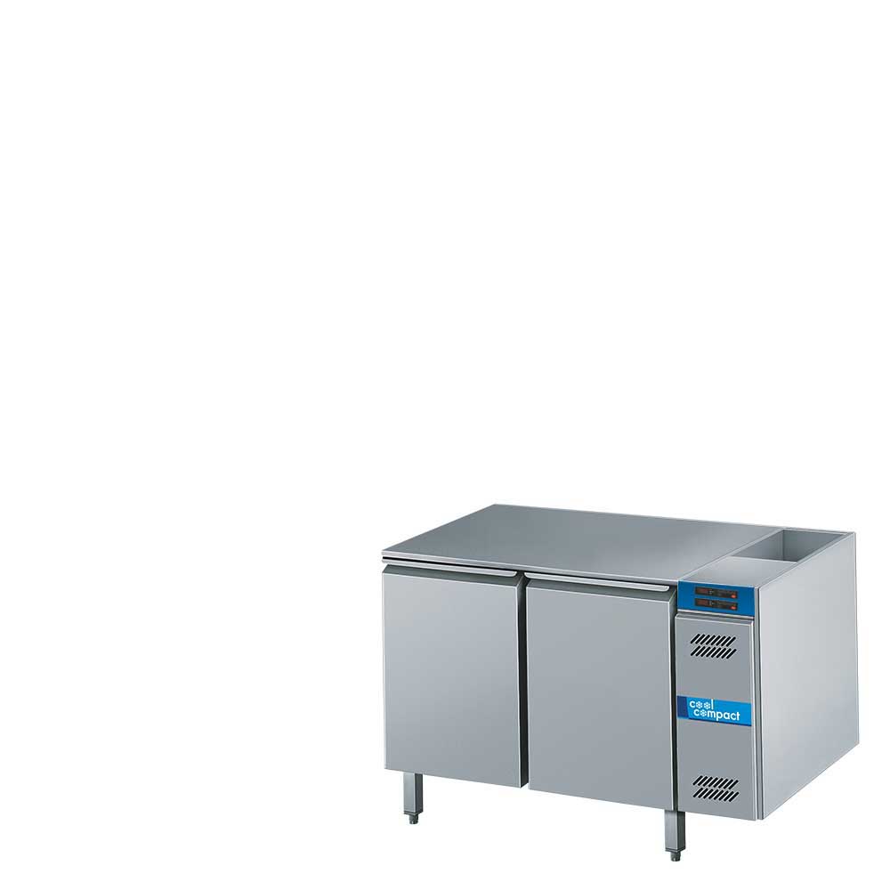 Cool Compact 2-Temperaturen-Kühltisch, 2-türig, 2 x GN 1/1, ohne Tischplatte, für Zentralkühlung