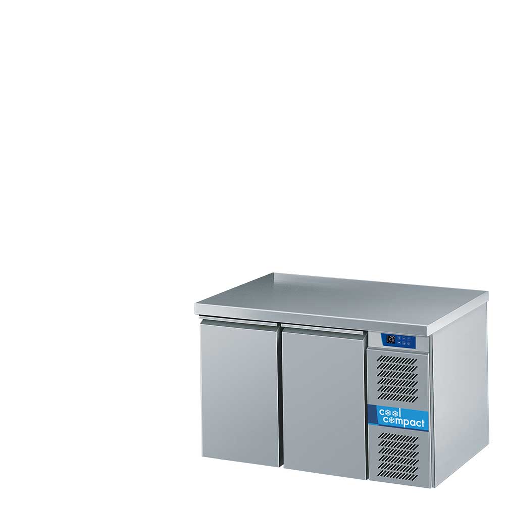 Cool Compact Tiefkühltisch, 2-türig, 2 x GN 1/1, mit Tischplatte allseits abgekantet, mit Kältemaschine