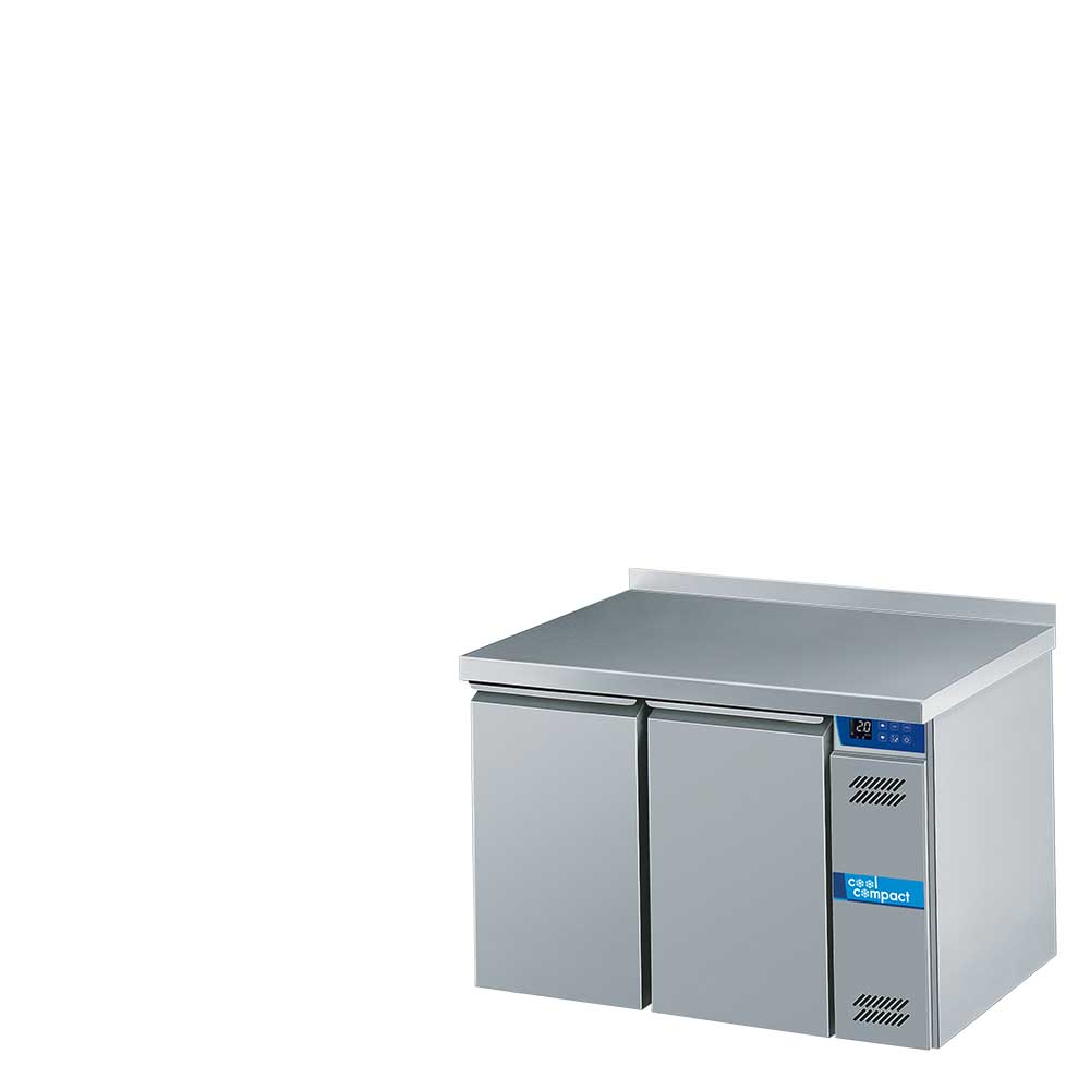 Cool Compact Tiefkühltisch, 2-türig, 2 x GN 1/1, mit Tischplatte hinten aufgekantet, für Zentralkühlung