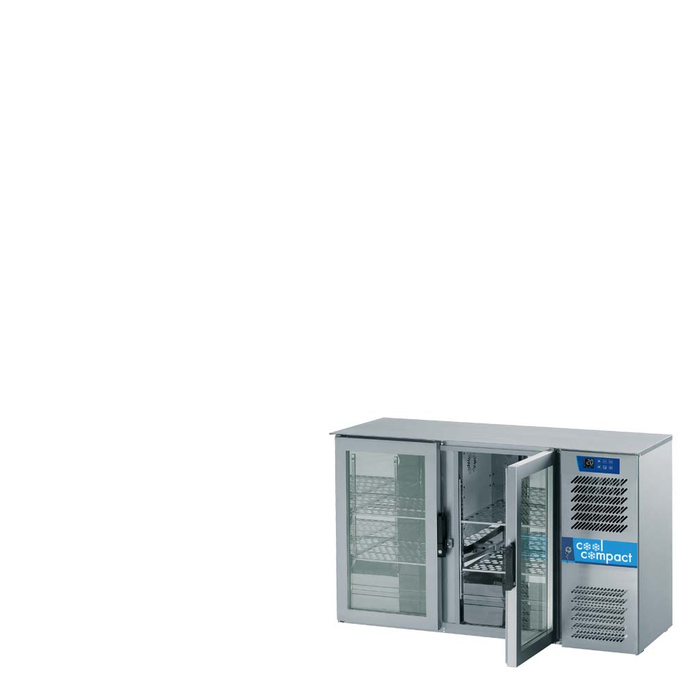Cool Compact Kühltheke Zentralkühlung mit 2 Glastüren, Zentralkühlung