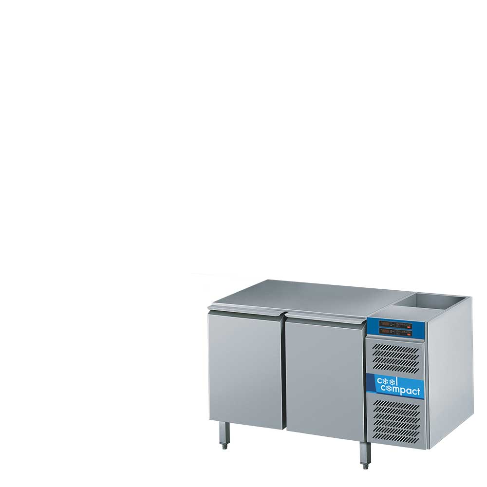Cool Compact 2-Temperaturen-Kühltisch, 2-türig,  2 x GN 1/1, ohne Tischplatte, mit Kältemaschine