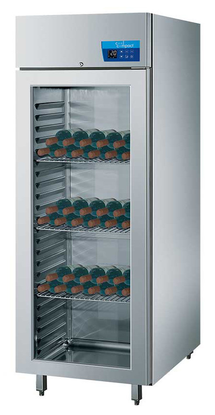 Cool Compact Kühlschrank GN 2/1, Weinkühlschrank mit Glastüre, Baureihe 570, 1-türig, für Zentralkühlung