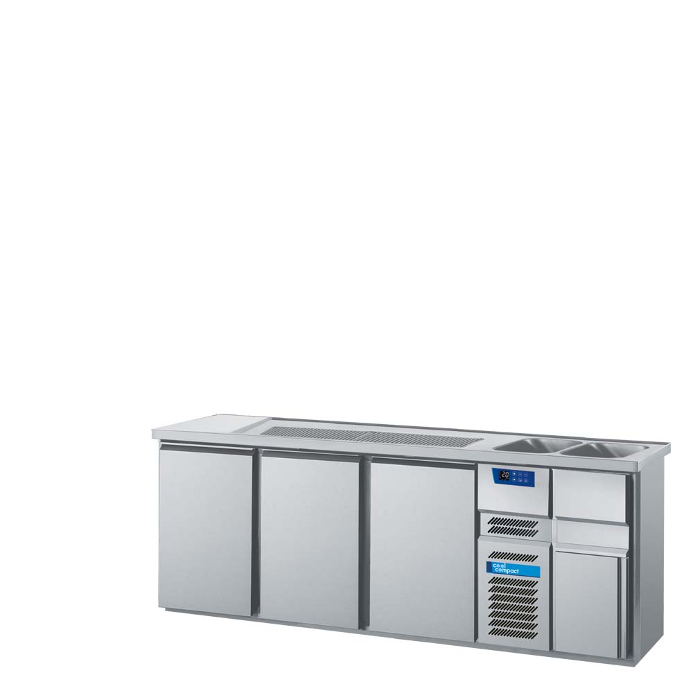 Cool Compact Kühltheke Zentralkühlung, 3-türig,  mit Abdeckung