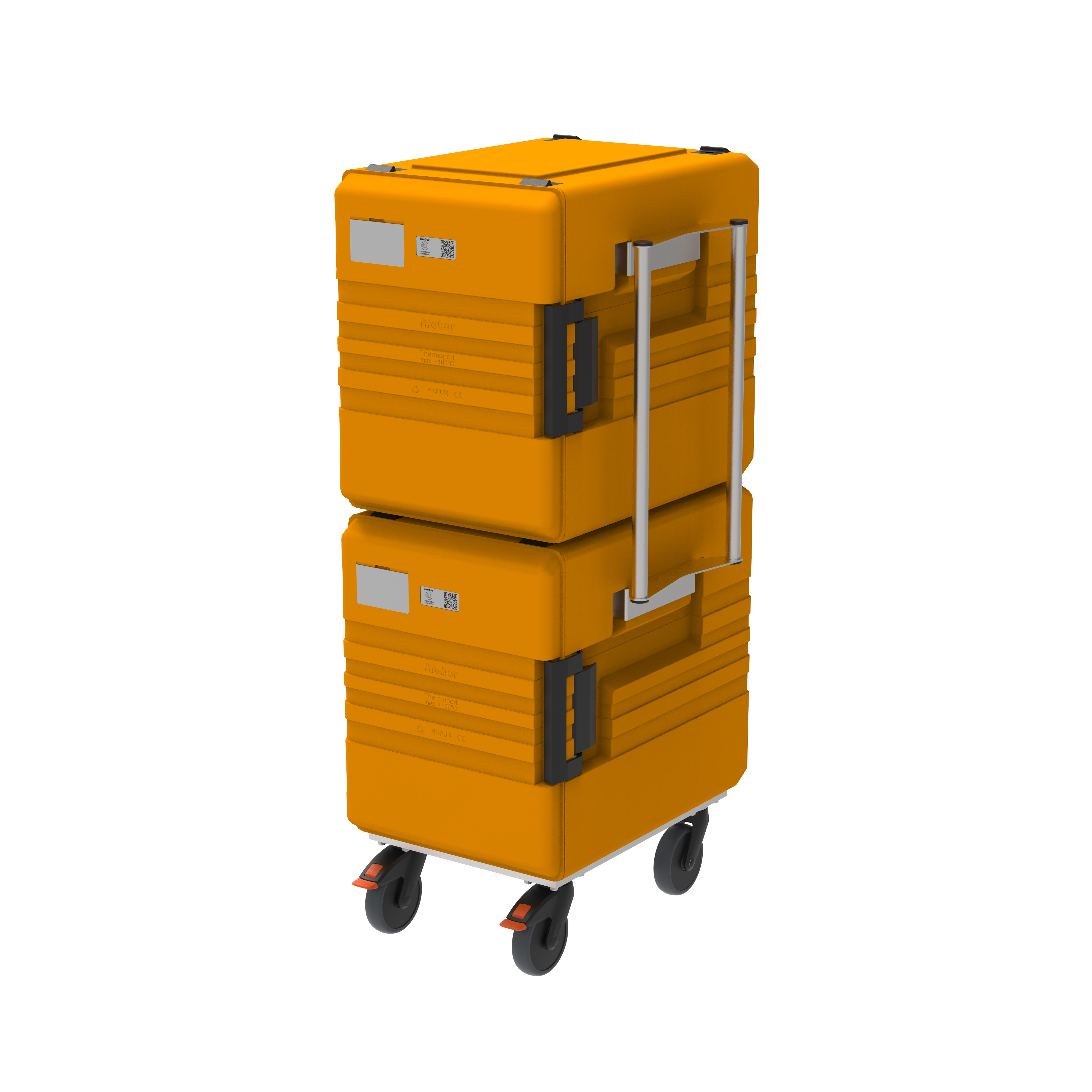 Rieber thermoport® K 2x1000 unbeheizt - orange, fahrbar, Polypropylen